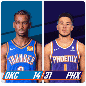 Oklahoma City Thunder (14) Vs. Phoenix Suns (31) First-second Period Break GIF - Nba Basketball Nba 2021 GIFs