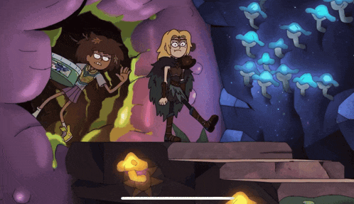 a couple of cartoon characters standing next to each other one of which is named anna