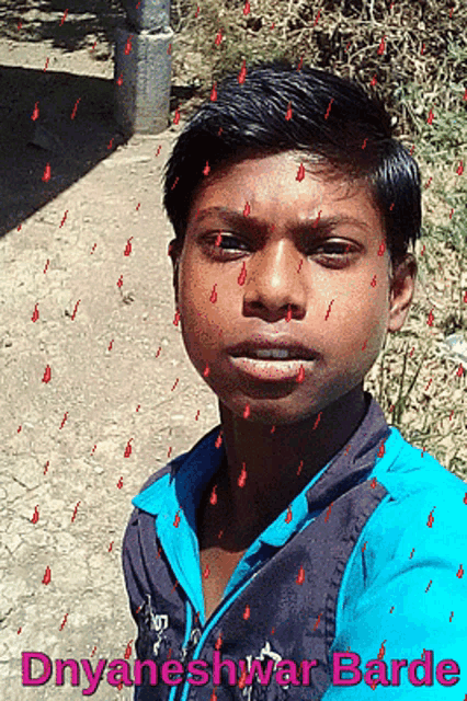 a picture of a young man with the name dnyaneshwar barde on it