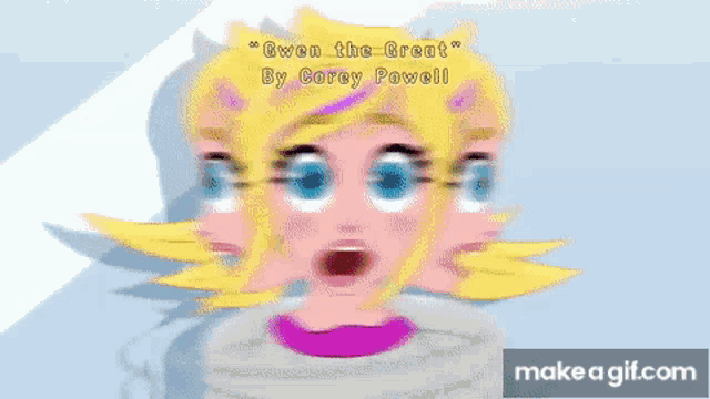 two cartoon girls are standing next to each other and the name producer is on the bottom right