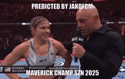 a ufc fighter is being interviewed by a reporter