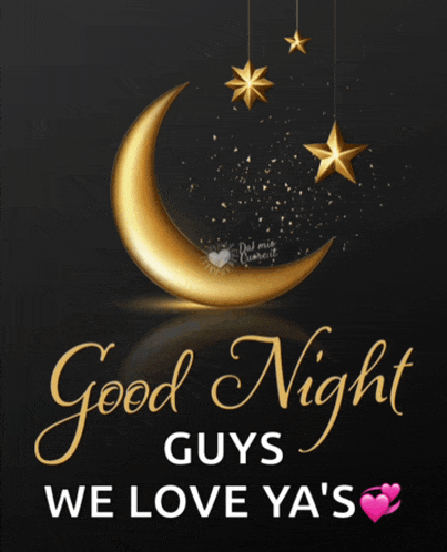 a good night guys we love ya 's poster with a crescent moon and stars