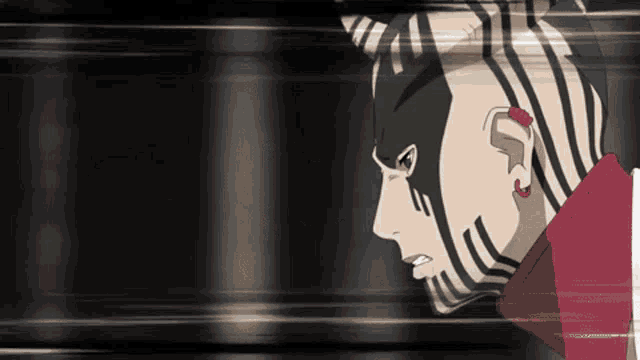 a close up of a man 's face with a zebra print on it