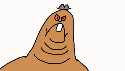 a cartoon character giving a thumbs up with a hat on
