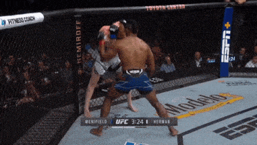 a ufc fight between menifield and herman is going on