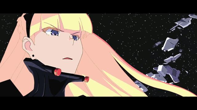 a cartoon drawing of a girl with long blonde hair and blue eyes