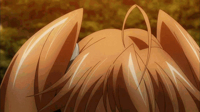 a close up of a anime character 's hair with a ponytail