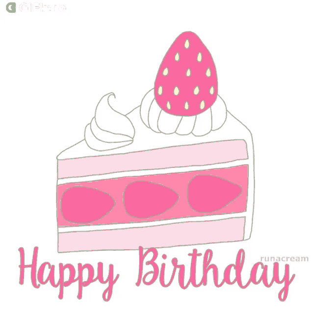 a birthday card with a slice of green cake and the words happy birthday