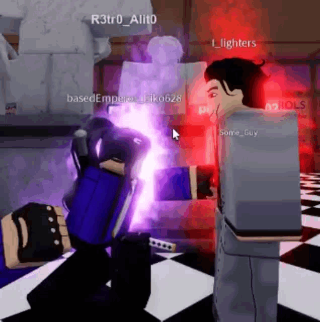 a video game character is being attacked by another character .