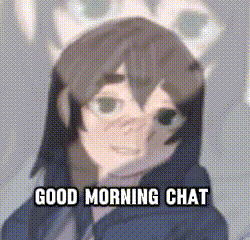 a picture of a girl with a crown on her head and the words `` good morning chat '' written on it .
