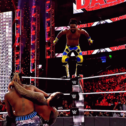 King Xavier Woods Double Foot Stomp GIF - King Xavier Woods Double Foot Stomp Jey Uso GIFs