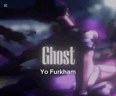 a purple background with the words ghost yo furkham