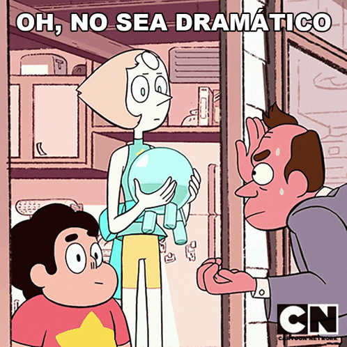 a cartoon with the words oh no sea dramatico on the bottom