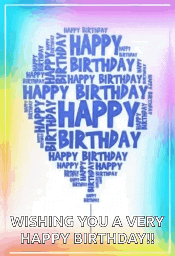 a birthday card with the words `` wishing you a very happy birthday '' .