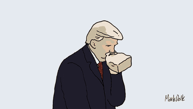 a drawing of donald trump with the name mark davis written on the bottom