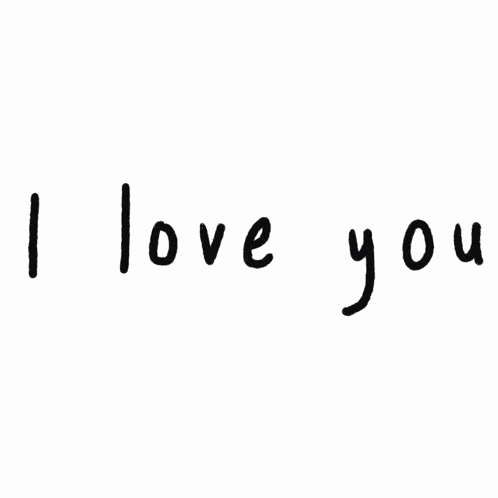the word i love you is handwritten on a white background