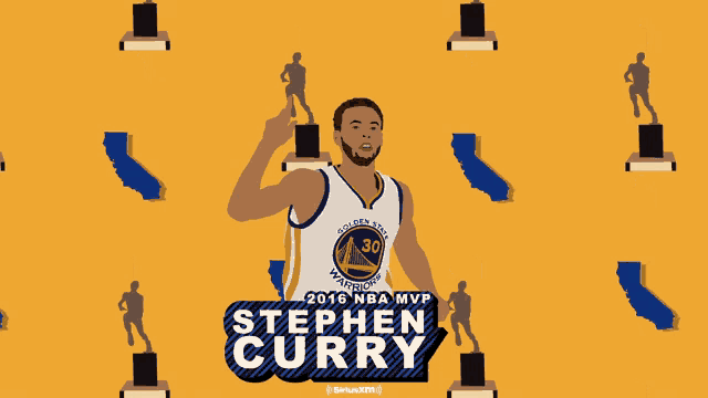 a stephen curry poster with a golden state warriors jersey on