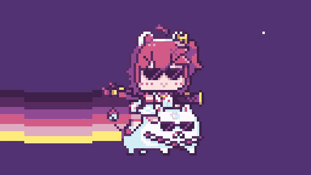 a pixel art of a girl wearing sunglasses and holding a gun