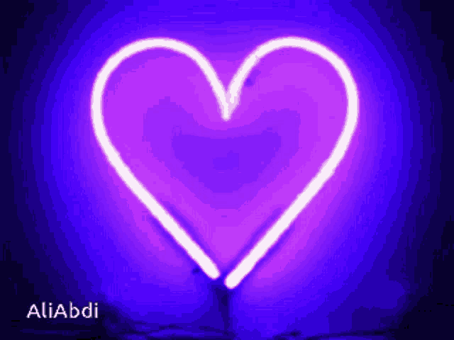 a purple heart with the name aliabdi in the corner