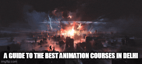 a poster that says a guide to the best animation courses in delhi on it