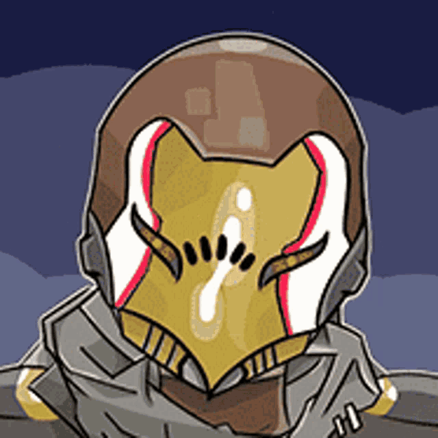 a cartoon drawing of a man wearing a helmet