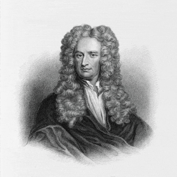 a black and white drawing of a man with a wig