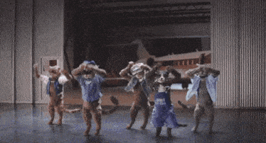 a group of people are dancing in front of an airplane that says ' ns ' on it