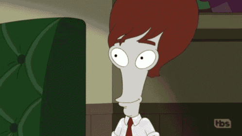 a cartoon of a man with red hair and a tbs logo on the bottom