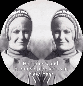 a black and white photo with the words happiness and friendship be yours in new year on the bottom