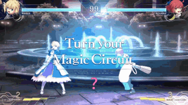 a screenshot of a video game with the words turn your magic circuit