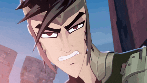 a close up of a cartoon character making a funny face