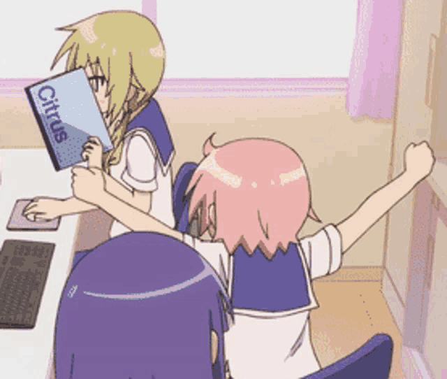 a girl is reading a book titled citrus