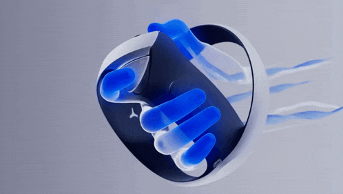 a hand with blue nails is holding a device that looks like a toothbrush
