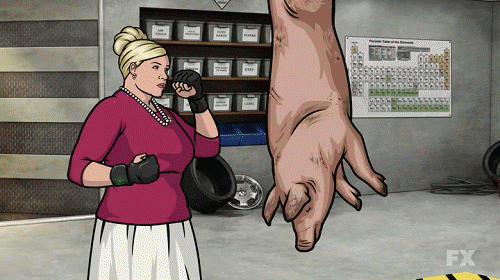 Pig Punch GIF - Archer Pam Poovey Pig GIFs