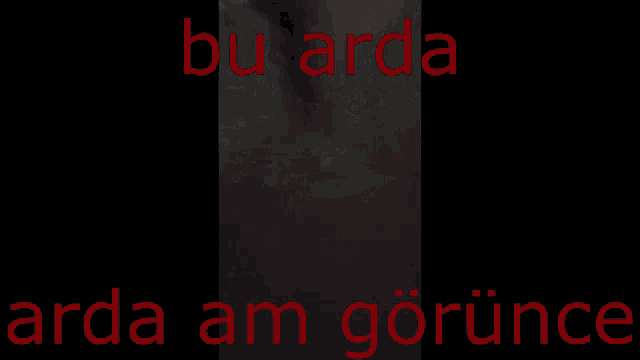 a blurry picture of people walking down a street with the words bu arda arda am görünce below them