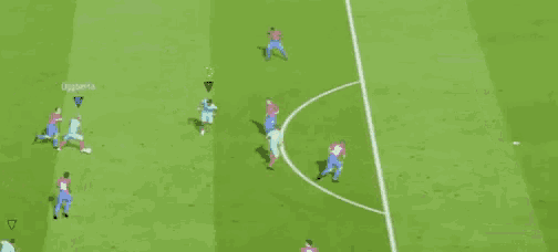 a soccer game is being played on a field with a goalie in the goal