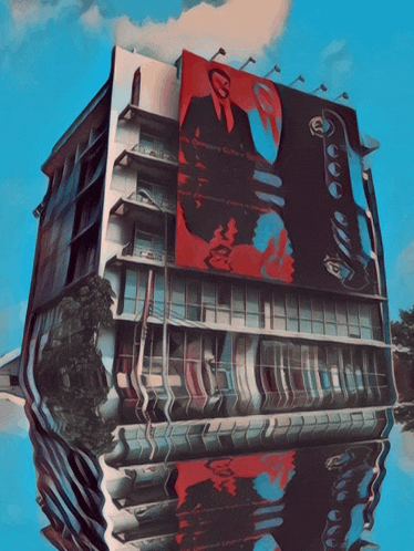 a large billboard on the side of a building that says ' coca cola '