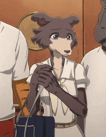 a woman with a purse is standing next to a gorilla and a man in a white shirt
