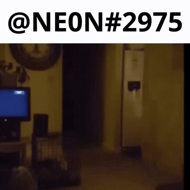 a blurred image of a living room with the words neon # 2975
