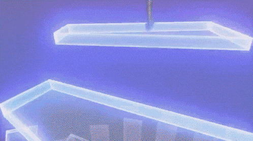 a person 's foot is standing on a blue staircase