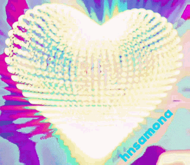 a colorful background with a heart and the name hnsamona on the bottom