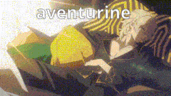 a man in a suit and tie is laying on a pile of umbrellas with the word aventurine written above him .