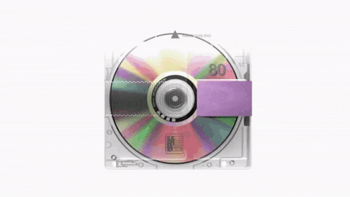 a cd with a purple sticker that says 80 on it