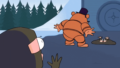 a cartoon of a bear in a top hat