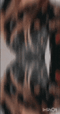 a blurred image of a person 's face with the words inshot at the top