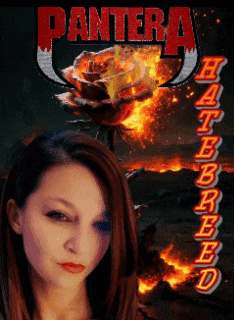 a poster for pantera shows a woman and a rose