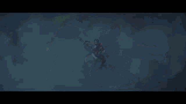 a pixel art of a woman holding a gun and shooting a purple light