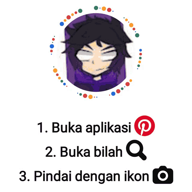 a picture of a person with a circle around it that says buka aplikasi