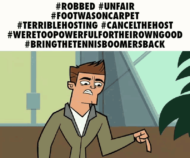 a cartoon of a man giving the thumbs down