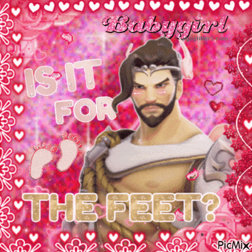 a picture of a man with the words is it for the feet on it